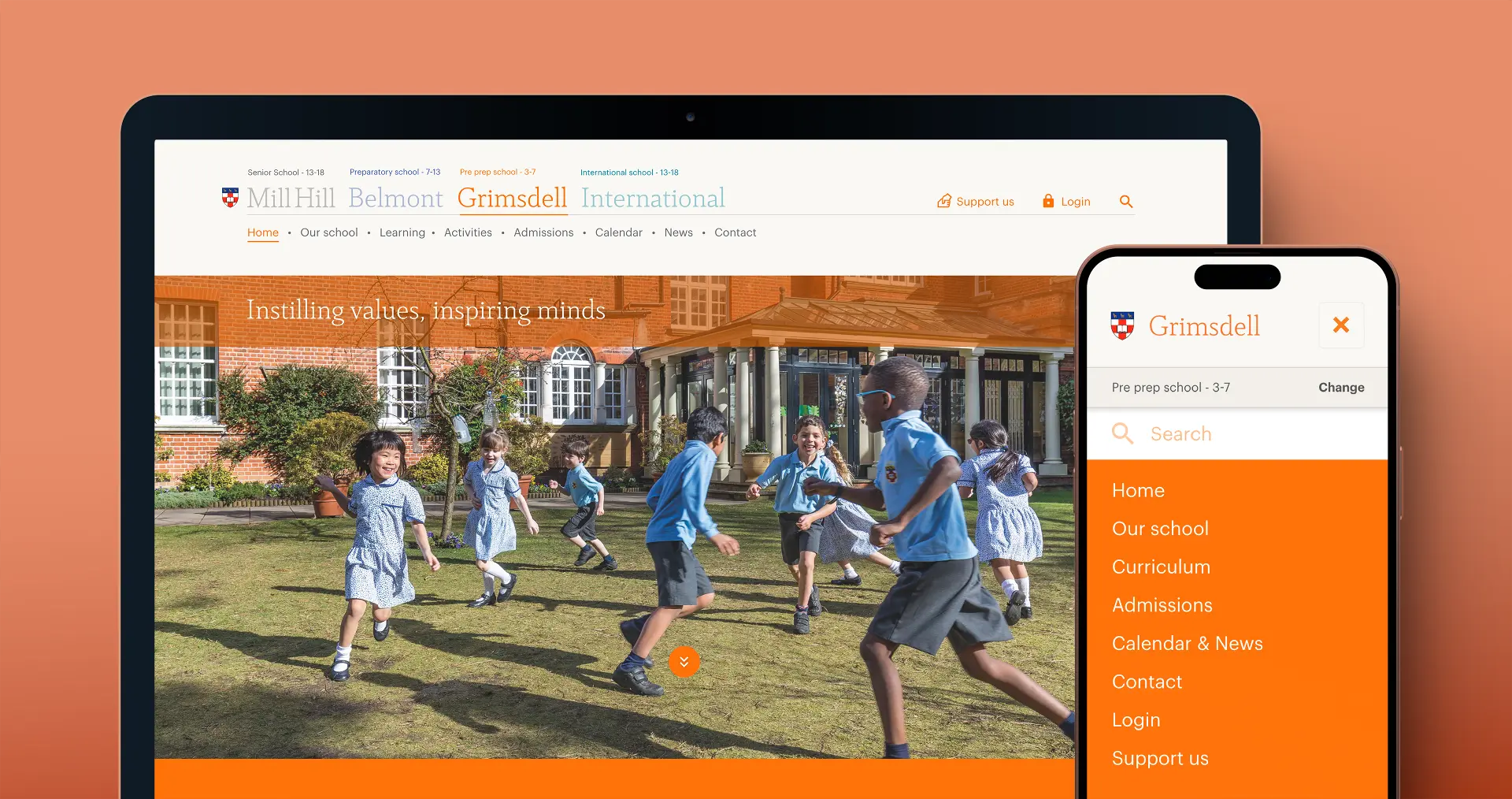 Mill Hill Schools website - Grimsdell preprep homepage