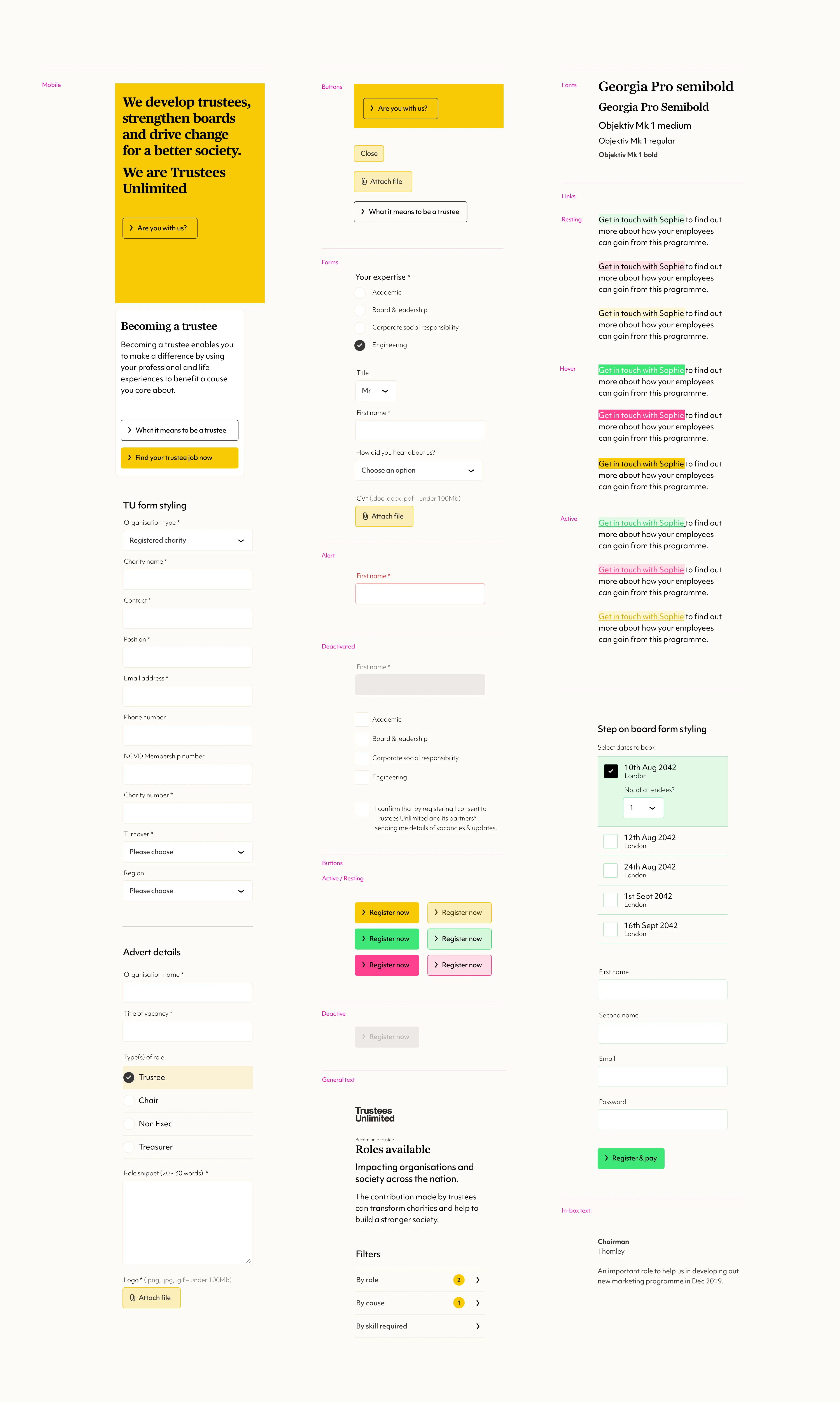 Trustees Unlimited - Design style Guide sample